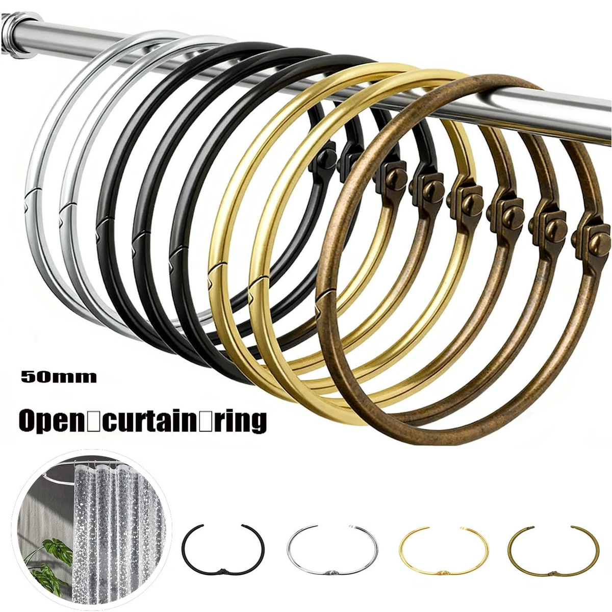 Duschvorhangringe VARA 12Stk/Pck Gold Produktbild-Vorschau 10