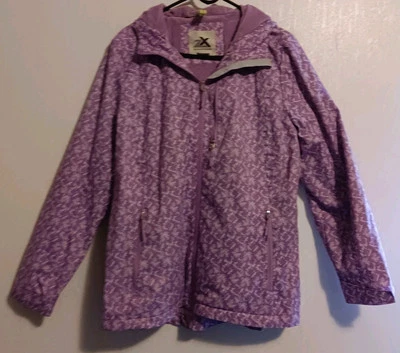 Chubasquero/chaqueta Zeroxposur para mujer con capucha púrpura talla grande usado en excelente estado Foto 1 de 4