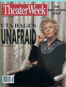 UTA HAGEN Signed Inscribed Theater Week Magazine October 16 1995 Label Mrs Klein - Picture 1 of 6