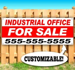 INDUSTRIAL OFFICE FOR SALE Advertising Vinyl Banner Flag Sign CUSTOM PH# - Picture 1 of 6