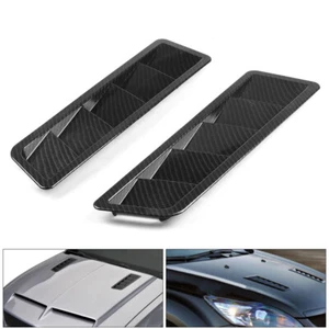 Fits 17X5Inch Universal Carbon Fiber Hood Vent Louver Air Cooling Panel Trim Set - Picture 1 of 5