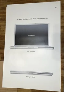 Vintage Apple G4 PowerBook Authentic Promo Poster 23x 40” 2003 Computer Mac - Picture 1 of 3