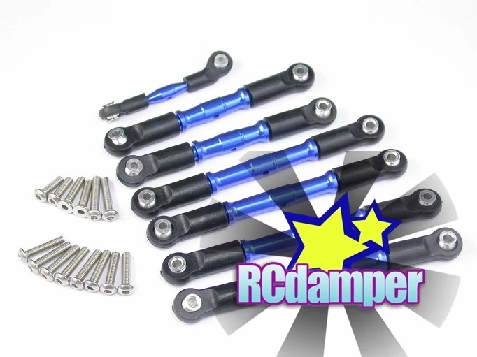 GPM TRAXXAS 1/10 SLASH LCG 4x4 BLUE ALUMINUM COMPLETED TIE-ROD TURNBUCKLE 7PCS - Image 1 of 1