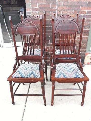 Victorian Antique ornate set of 4 dinning table Chairs Cover