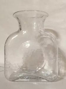 BLENKO DOUBLE SPOUT WATER PITCHER CLEAR TEXTURED GLASS - Picture 1 of 4