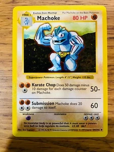 ¡CASI NUEVO! ¡Juego Base Sin Sombras Machoke (34/102) ¡Tarjeta Pokémon Rara! ¡RÁPIDO P&P! - Imagen 1 de 2