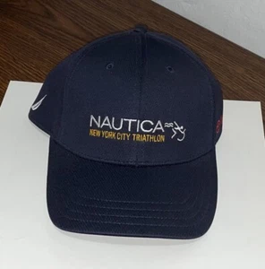 2007 Nautica New York City Triathlon Cap Hat White Blue Yellow Red Toyota Sample - Picture 1 of 3