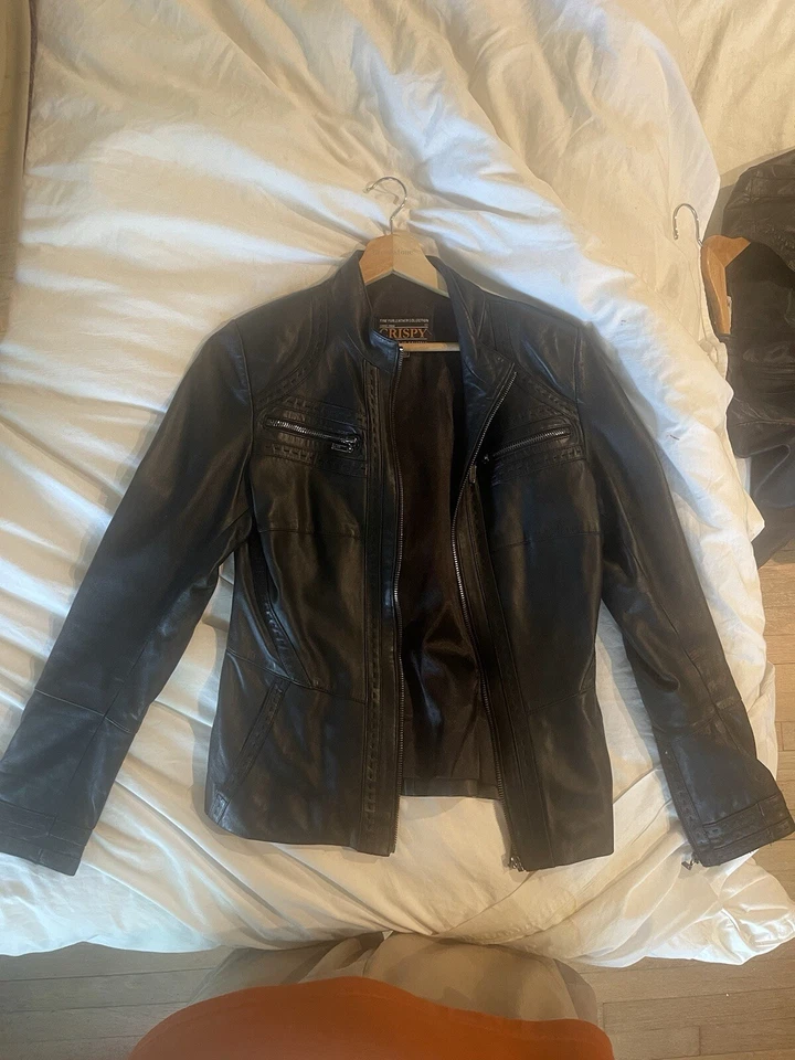 chaqueta mujer cuero negro pequeña corta s Foto 1 de 1