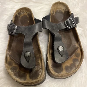 Sandali Birkenstock donna 37 Gizeh perizoma slip on pelle nero sughero punta aperta - Foto 1 di 8