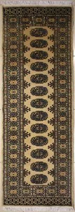 Alfombra de corredor Rugstc 2x8 Bokhara Jaldar beige, genuina anudada a mano, pila de lana - Imagen 1 de 5