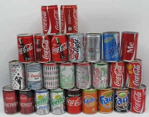 26 different Coca-Cola, Coke Light, Fanta, Sprite, Aquarius cans 150ml - Picture 1 of 24