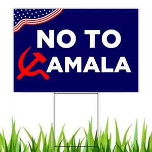 Letrero de No a Kamala Harris Yard No a Commie la 2024 letrero electoral con pancarta de estaca - Imagen 1 de 7