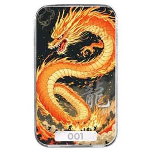 2025 - Color Lucky Dragon Huǒyàn Silver Bar 1 Troy oz .999 Fine Art Bar - Picture 1 of 9