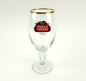 Stella Artois Belgium Chalice 33CL Glass Beer Pub Bar Strong Gold Trim - Picture 1 of 5
