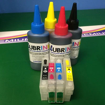 4 Refillable Cartridges + Printer Refill Ink Epson Stylus S22 SX125 SX130 SX225W - Image 1 of 4