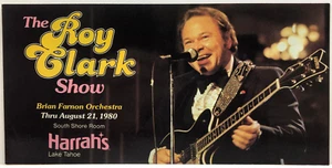 The Roy Clark Show at Harrah's Casino Lake Tahoe Advertising Postcard Aug 1980 - Picture 1 of 2