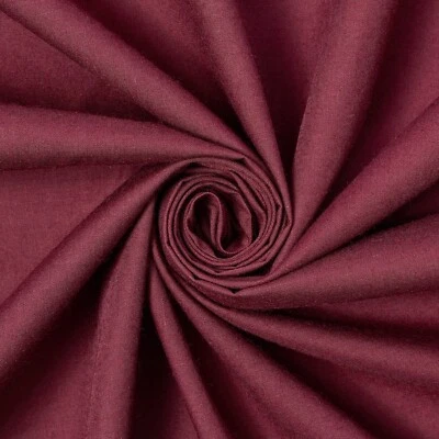 Wine Cotton Polyester Broadcloth Sewing Fabric 4+ yds 44" smooth breathable - Image 1 of 2