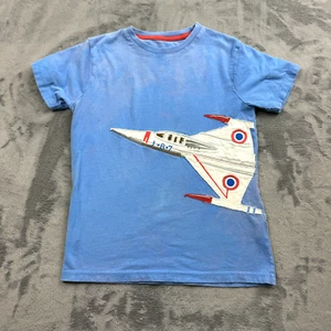 Mini Boden Boys T Shirt Size 9-10Y Blue Aircraft Jet Plane Short Sleeve - Picture 1 of 10