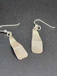 Hand Crafted 925 Sterling Silver Earrings Zigzag - Picture 1 of 5