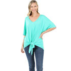 Luxe Rayon V-Neck Tie Front Top