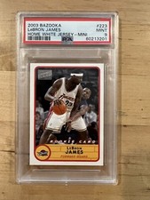 2003-04 Bazooka LeBron James Home White Jersey Rookie Card Mini RC #223 PSA 9