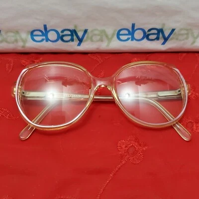 ✅️⭐️ Vintage COCQUETTE PEACH 52¤20 Women's Eyeglasses "Frames" Made In Hong Kong - Image 1 of 4