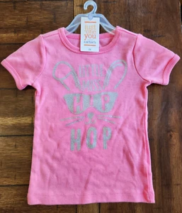Girls Easter Shirt Little Miss Hip Hop Just One You Carters 2T Bunny Glitter NEW - Picture 1 of 4