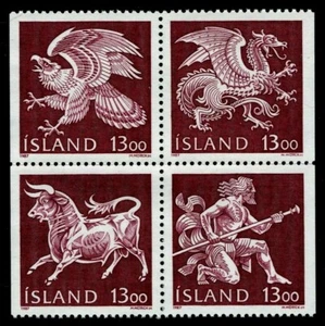 ICELAND  SCOTT# 648-651 (#651a)  MNH   LEGENDS/GUARDIAN SPIRITS ISSUE - Picture 1 of 1