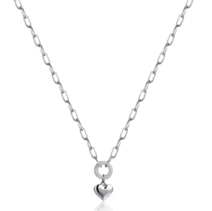 Collana Luca Barra Donna Acciaio Ciondolo Cuore Cerchio Cristalli _CK1794 - Picture 1 of 2
