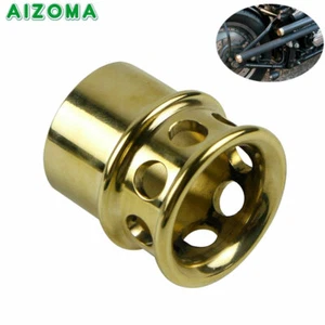 Tapón de punta de escape perforado de 2"" de latón sólido para motocicleta para tubería Harley de 1-3/4 - Imagen 1 de 9