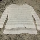 Eileen Fisher Womens Pullover Boat Neck Sweater M White Organic Cotton Sheer