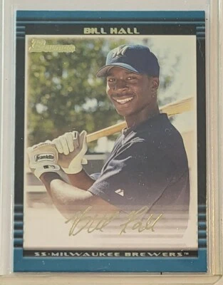2002 Bowman Gold #123 Bill Hall Milwaukee Brewers Baseball Card  - Image 1 of 2