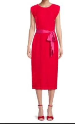 Brand New Velvet by Graham & Spencer Kandace Fuschia Red Silk-Blend Dress (M) - Image 1 of 4