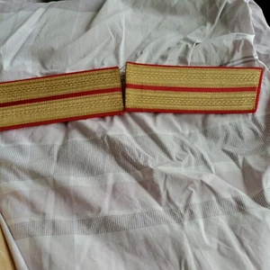 Soviet Army Epaulettes, Pair. 1980s. Unissued. Decorative. Red/Gold - Picture 1 of 3