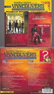 BOBBY TAYLOR-DOES YOUR MAMA KNOW-2 LPS ON 2 CDs + 23 BONUS CUTS/16 STEREO DEBUTS - Picture 1 of 1