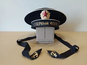 Cappello berretto marina sovietica militare Beskozyrka Flotta del Nord. URSS Unione Sovietica Rara - Foto 1 di 21