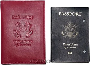 Estuche para pasaporte, funda de cuero para pasaporte, billetera roja estuche para tarjeta de crédito soporte de identificación nuevo con etiquetas - Imagen 1 de 12