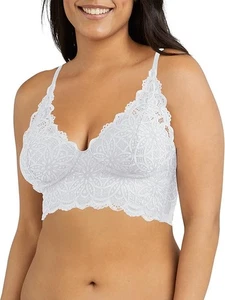 MAIDENFORM Pure Comfort Wireless Lace Longline Bralette WHITE 34A - Picture 1 of 8
