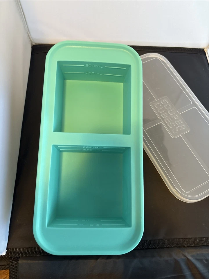 Bandeja de congelamento de alimentos Souper Cubes 2c com tampa azul água - Imagem 1 de 4