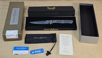 Benchmade 417BK-231 Fact Gold Class Damasteel Camo Carbon Folding Knife #82 - Image 1 of 4