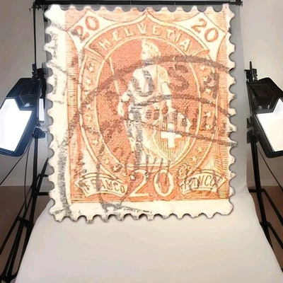 Estampilla de 20 centavos naranja Suiza de 1882 a 1889 gato 82 Foto 1 de 4