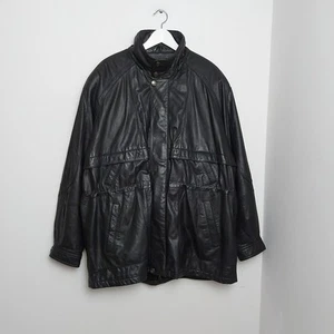 Vintage Wilsons Supple Leather Jacket Mens XL Black 3M Thinsulate Lining - Picture 1 of 15