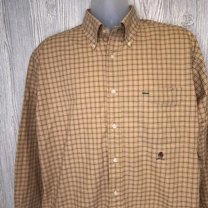 Camisa Tommy Hilfiger Abotonada Bronceada Patrón Tattersall Para Hombre Talla Grande *LEER - Imagen 1 de 11