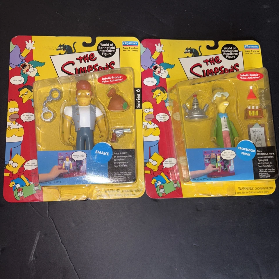 Figura de acción SNAKE Prof Fink Simpsons 199220 Springfield Serie 6 NUEVO Talk  Foto 1 de 4