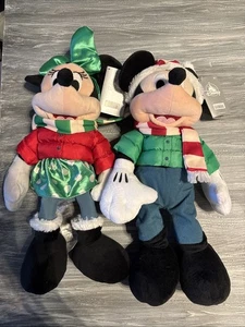 Disney Store Mickey & Minnie Mouse Weihnachten Urlaub Plüsch 16 Zoll 2021 Neu mit Etikett - Bild 1 von 13