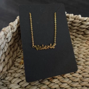 Valerie 14" Personalized Choker Necklace Gold Tone Dainty Delicate Name Gift - Picture 1 of 4