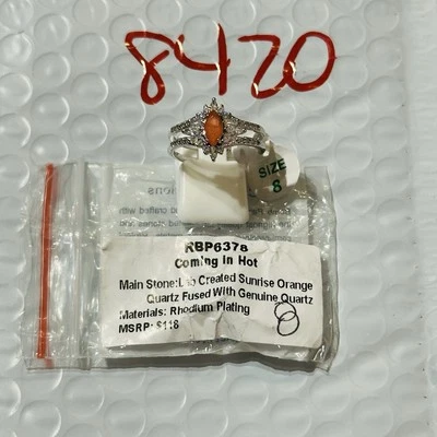 Nuevo en caja Bomb Party talla 8 BP RBP6378 que viene en caliente LC Sunrise naranja cuarzo rodio pl Foto 1 de 4