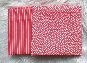2 FAT QUARTER, hochwertiger Westfalenstoff , Stoffrest, Nähen, Patchwork Rot - Bild 1 von 3