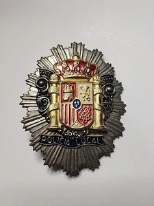 Vintage Spanish Police Badge POLICIA MUNICIPAL rare Juan Carlos era Local Police - Picture 1 of 9