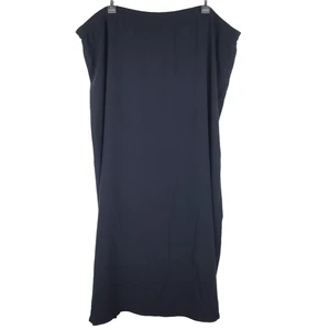 Maxi Falda Pull-On Eileen Fisher 100% Seda Azul Marino Oscuro Modesta Cápsula Talla 2X - Imagen 1 de 4